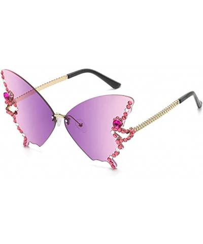 Diamond butterfly sunglasses,Butterfly Sunglasses Butterfly Rimless Eyewear, Rimless Sunglasses Purple-a $10.39 Rimless