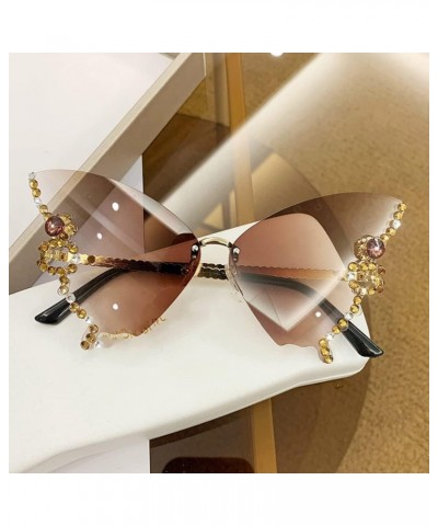 Diamond butterfly sunglasses,Butterfly Sunglasses Butterfly Rimless Eyewear, Rimless Sunglasses Purple-a $10.39 Rimless