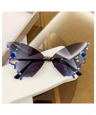 Diamond butterfly sunglasses,Butterfly Sunglasses Butterfly Rimless Eyewear, Rimless Sunglasses Purple-a $10.39 Rimless