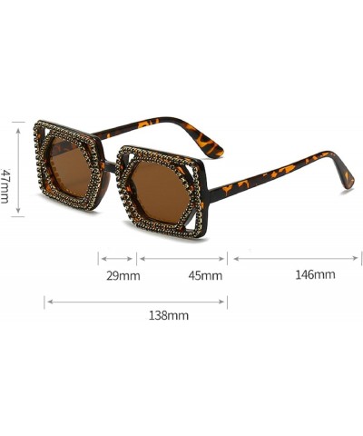 Trendy Rhinestone Sunglasses for Women Men,Vintage Stylish Cute Womens Rectangle Square bling Diamond Party Glasses 2pcs-blac...