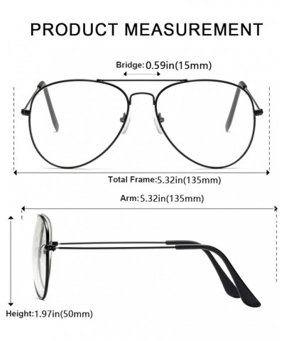 Clear Aviator Glasses Lens Premium Classic Metal Frame Eyeglasses Gold+black $16.02 Aviator