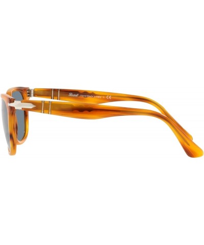 PO3291S Rectangular Sunglasses Striped Brown/Light Blue $112.32 Rectangular