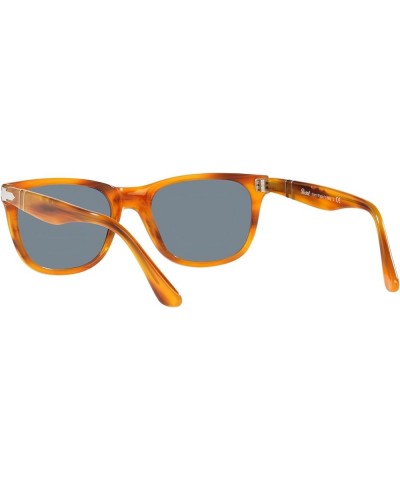 PO3291S Rectangular Sunglasses Striped Brown/Light Blue $112.32 Rectangular