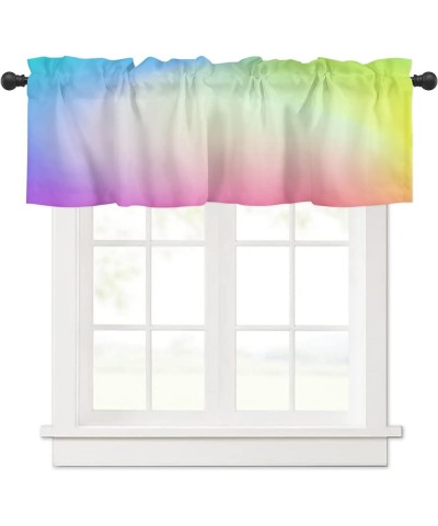 Gradient Window Curtain Valance for Kitchen Windows/Bathroom/Living Room/Bedroom Privacy Decorative Rod Pocket Short Window V...