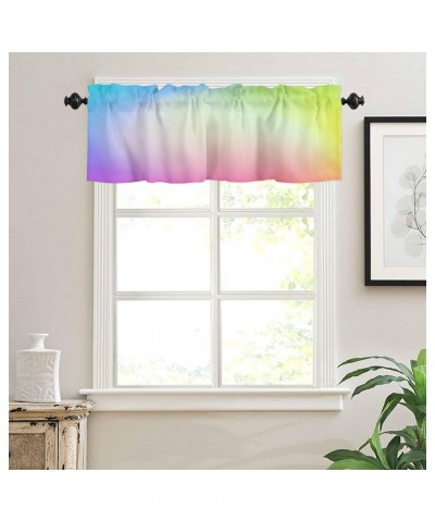 Gradient Window Curtain Valance for Kitchen Windows/Bathroom/Living Room/Bedroom Privacy Decorative Rod Pocket Short Window V...