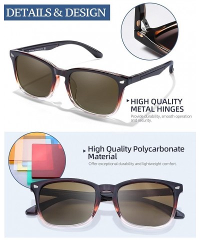 Polarized Sunglasses for Women Men - Classic 80's Style UV400 Protection Trendy Square Shades A01 Brown Frame, Brown Lens $9....