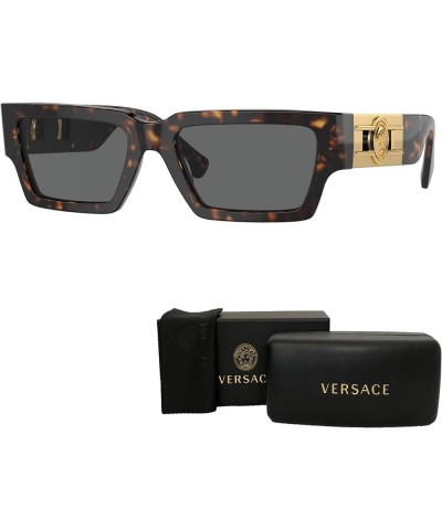 VE4459 Rectangle Sunglasses for Men for Women + BUNDLE With Designer iWear Complimentary Eyewear Kit Havana / Grey $93.12 Rec...