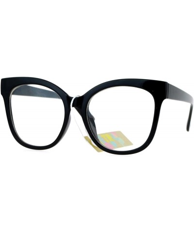 Womens Clear Lens Glasses Super Oversized Square Butterfly Frame UV 400 Black $9.25 Oversized