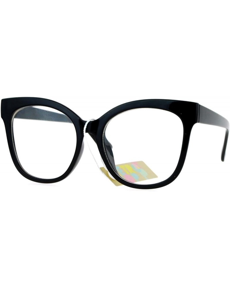 Womens Clear Lens Glasses Super Oversized Square Butterfly Frame UV 400 Black $9.25 Oversized