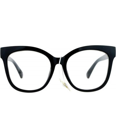 Womens Clear Lens Glasses Super Oversized Square Butterfly Frame UV 400 Black $9.25 Oversized