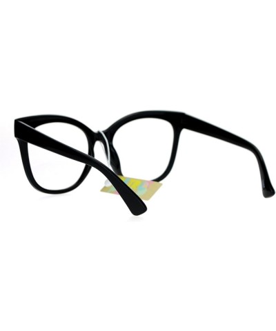 Womens Clear Lens Glasses Super Oversized Square Butterfly Frame UV 400 Black $9.25 Oversized