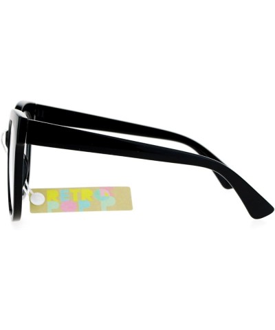 Womens Clear Lens Glasses Super Oversized Square Butterfly Frame UV 400 Black $9.25 Oversized