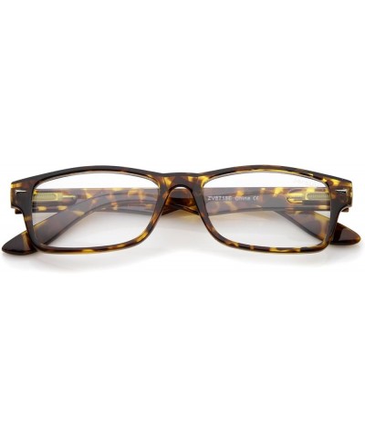 Casual Horn Rimmed Clear Lens Rectangular Glasses 51mm Tortoise / Clear $8.63 Rectangular