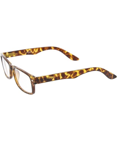 Casual Horn Rimmed Clear Lens Rectangular Glasses 51mm Tortoise / Clear $8.63 Rectangular