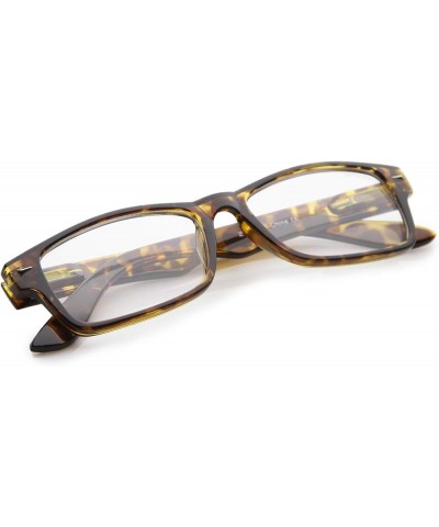 Casual Horn Rimmed Clear Lens Rectangular Glasses 51mm Tortoise / Clear $8.63 Rectangular