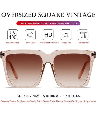 Oversized Square Sunglasses for Women Men Fashion Big Frame Shades Outdoor Sports Driving Sunnies UV400 Protection Two Pack (...