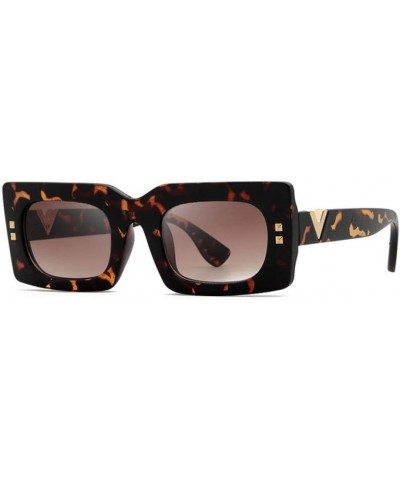 Retro Square Sunglasses For Women Men Small Frame Ladies Sun Glasses Driving UV400 Eyewear Leopard Tea $19.33 Rectangular