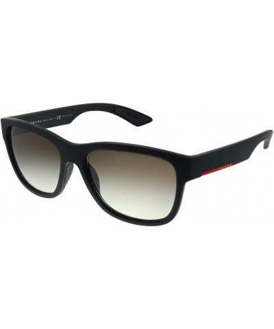 Lifestyle PS 03QS DG00A7 Black Rubber Plastic Rectangle Sunglasses Grey Gradient Lens $49.80 Rectangular