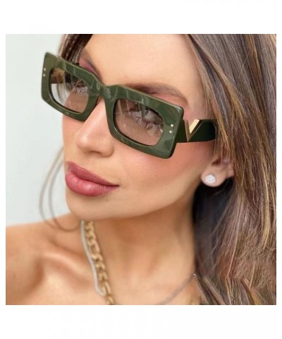 Retro Square Sunglasses For Women Men Small Frame Ladies Sun Glasses Driving UV400 Eyewear Leopard Tea $19.33 Rectangular