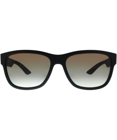 Lifestyle PS 03QS DG00A7 Black Rubber Plastic Rectangle Sunglasses Grey Gradient Lens $49.80 Rectangular