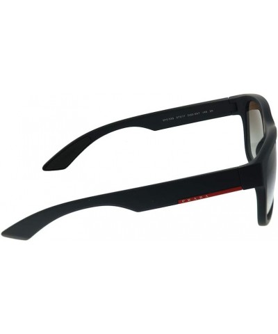 Lifestyle PS 03QS DG00A7 Black Rubber Plastic Rectangle Sunglasses Grey Gradient Lens $49.80 Rectangular