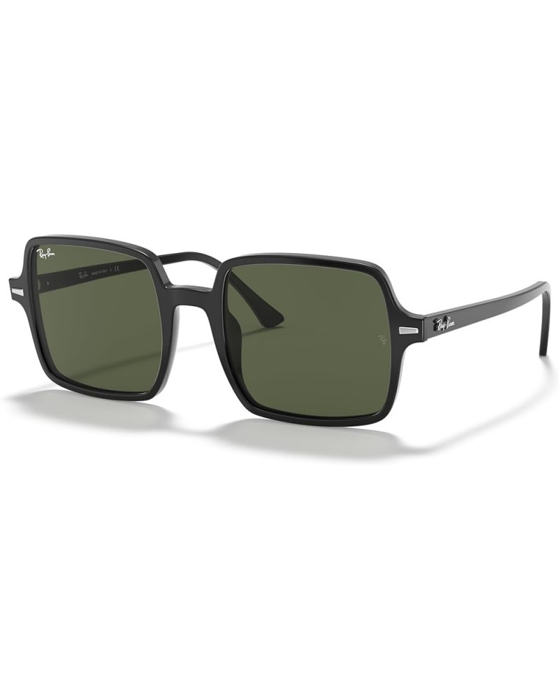 Women's Rb1973 Square Ii Sunglasses Black/G-15 Green $67.25 Square