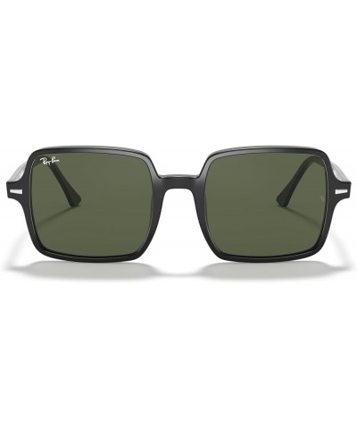 Women's Rb1973 Square Ii Sunglasses Black/G-15 Green $67.25 Square