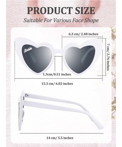 12 Pairs Bachelorette Party Sunglasses Bridesmaid Bridal Heart Sunglasses for Wedding White, Black Frame and Grey Piece black...