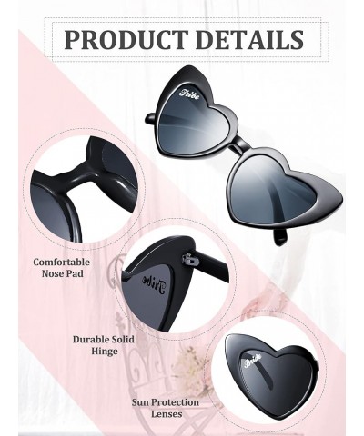 12 Pairs Bachelorette Party Sunglasses Bridesmaid Bridal Heart Sunglasses for Wedding White, Black Frame and Grey Piece black...