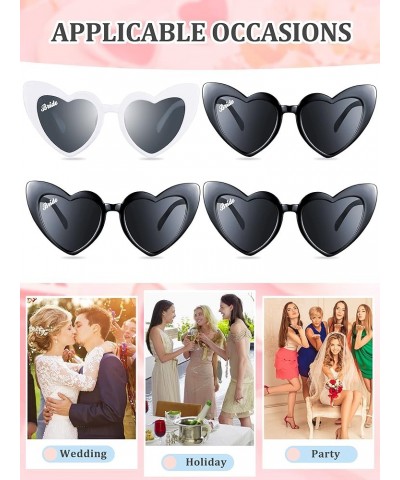 12 Pairs Bachelorette Party Sunglasses Bridesmaid Bridal Heart Sunglasses for Wedding White, Black Frame and Grey Piece black...