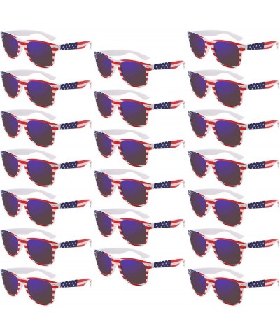 Bulk American Flag Sunglasses Retro 90s Style Sunglasses for Men Women Independence Day Party Supplies UV400 Protection 20 Bl...