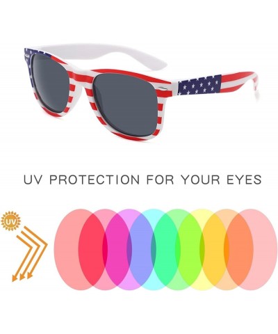 Bulk American Flag Sunglasses Retro 90s Style Sunglasses for Men Women Independence Day Party Supplies UV400 Protection 20 Bl...