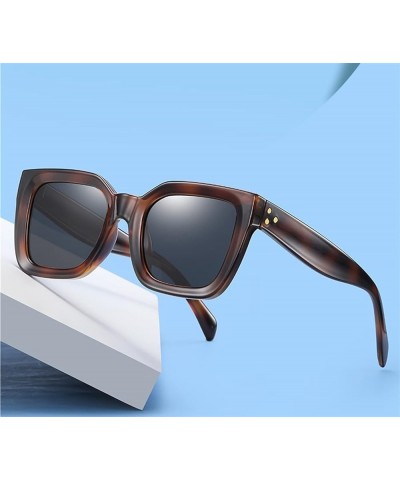 Square Frame Women Large Frame Outdoor Vacation Fashion Decorative Sunglasses (Color : D, Size : 1) 1 B $21.38 Designer