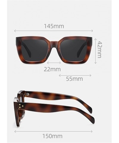 Square Frame Women Large Frame Outdoor Vacation Fashion Decorative Sunglasses (Color : D, Size : 1) 1 B $21.38 Designer