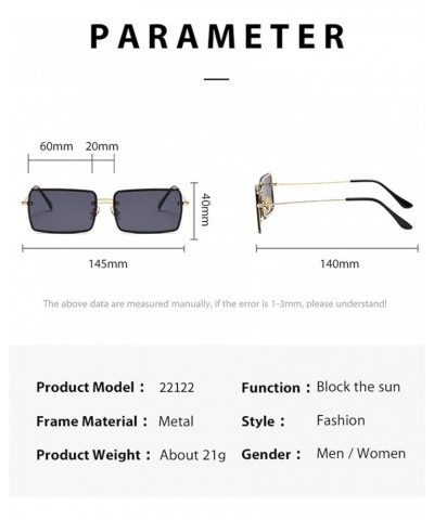 Small Frame Metal Square Sunglasses Men and Women Outdoor Holiday Decoration Sunglasses (Color : E, Size : 1) 1 G $21.44 Desi...