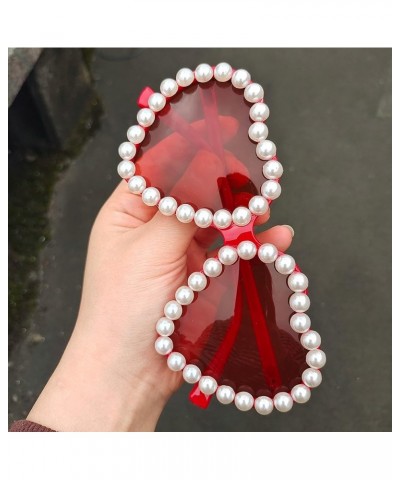 Fashion Heart shape Women Pearl Sunglasses Retro Bling Sun Glasses Ladies Diamond Party Sunglasses pink Eyewear Red $10.06 De...