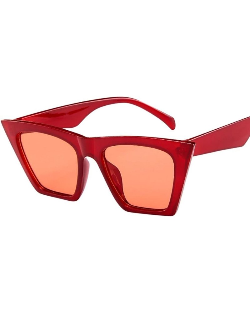 Women Fashion Oversized Sunglasses Vintage Retro Cat Eye Sun Glasses Red $7.83 Rectangular