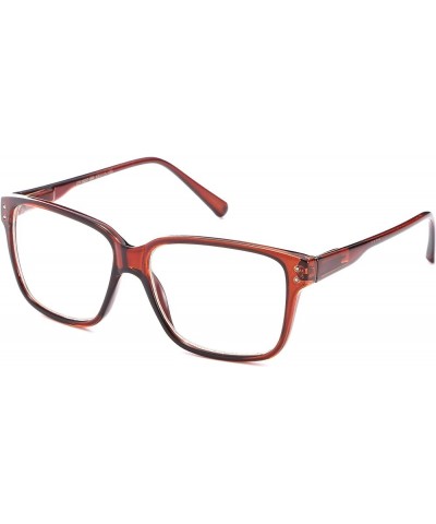 Newbee Fashion- Casual Nerd Thick Clear Frames Fashion Glasses for Women Brown $10.79 Square