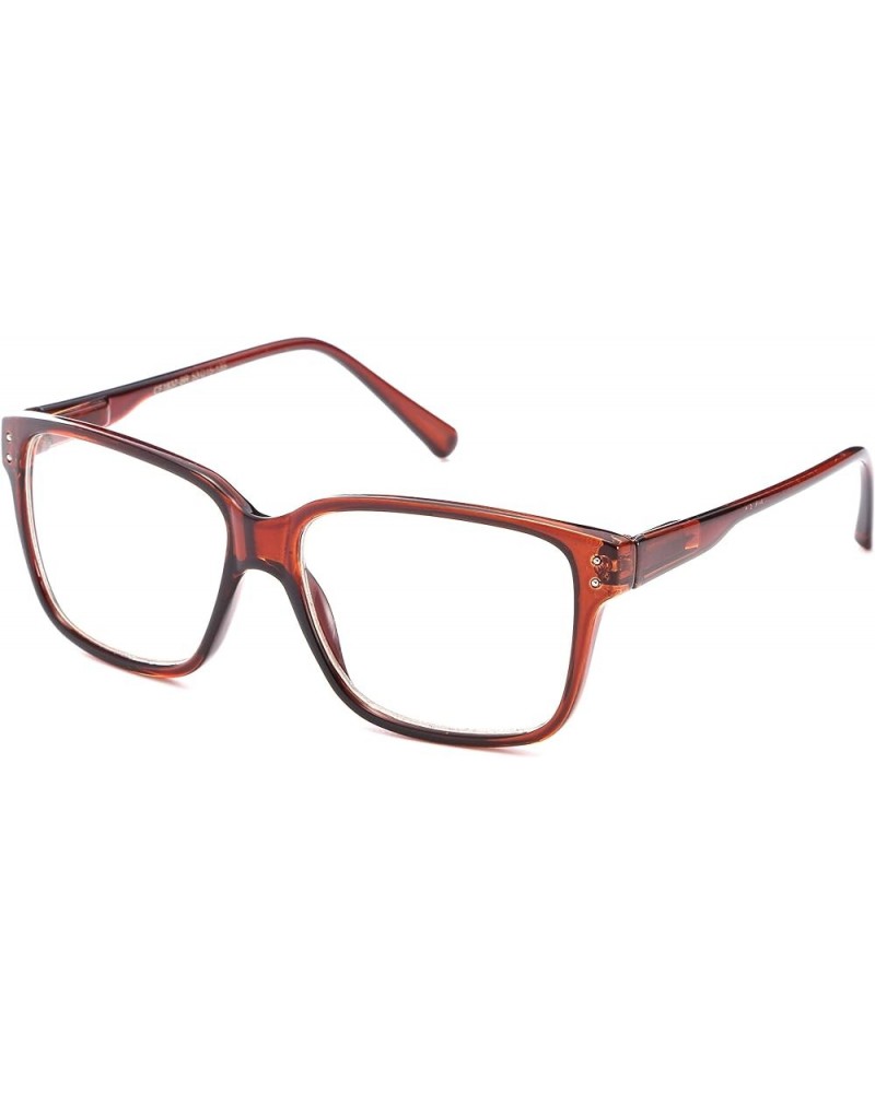 Newbee Fashion- Casual Nerd Thick Clear Frames Fashion Glasses for Women Brown $10.79 Square