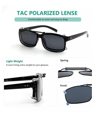 Large Clip On Sunglasses With Spring Draw Bar Polarized Grey Lens 57x39MM 57*39MM Grey $10.19 Designer