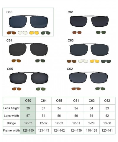 Large Clip On Sunglasses With Spring Draw Bar Polarized Grey Lens 57x39MM 57*39MM Grey $10.19 Designer