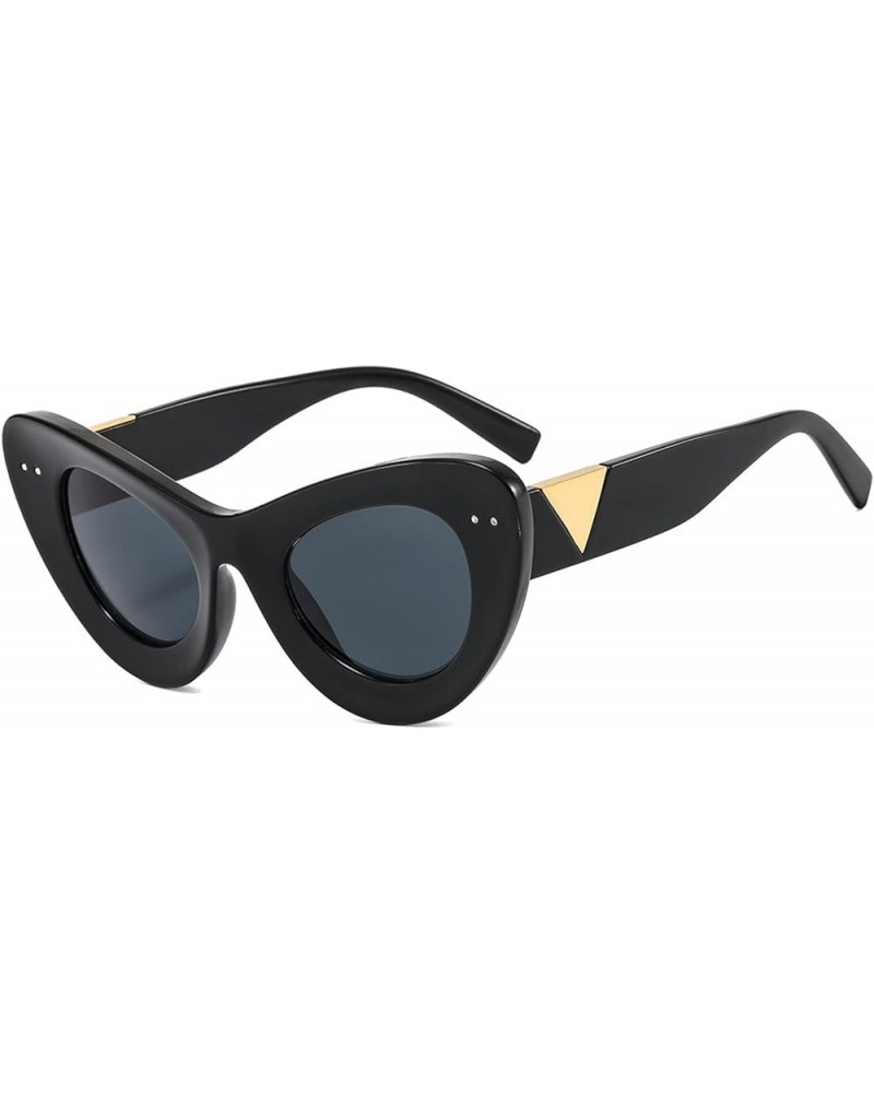 Retro Personality Cat Eye Men And Women Sunglasses Outdoor Vacation Trendy UV400 Sunglasses Gift A $18.61 Designer