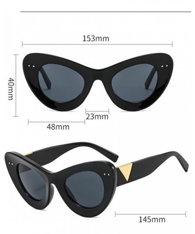 Retro Personality Cat Eye Men And Women Sunglasses Outdoor Vacation Trendy UV400 Sunglasses Gift A $18.61 Designer