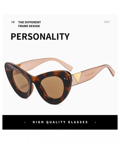 Retro Personality Cat Eye Men And Women Sunglasses Outdoor Vacation Trendy UV400 Sunglasses Gift A $18.61 Designer