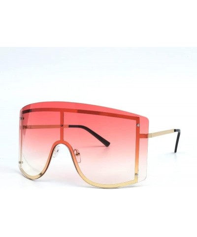 Metal Hip Hop Exaggeration Eyewear Oversized Mirror Square Sunglasses Men Women Shades Glasses Uv400 7 As Picture $17.05 Square