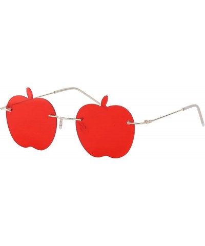 Rimless Oval Sunglasses for Women/men with Irregular Personality Candy Color Sun Glasses Rimless Fun Cute Party Glasses 2pcs-...