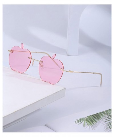 Rimless Oval Sunglasses for Women/men with Irregular Personality Candy Color Sun Glasses Rimless Fun Cute Party Glasses 2pcs-...