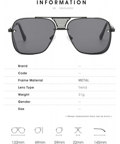 Metal Box Men and Women Shading Sunglasses Outdoor Vacation Driving (Color : E, Size : Medium) Medium B $22.29 Designer