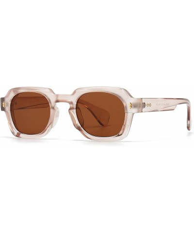 Vintage Square Sunglasses Thick Frame Fashion Sun Glasses Unisex Candy Color Eyeglasses UV400 Lens Brown $11.56 Square