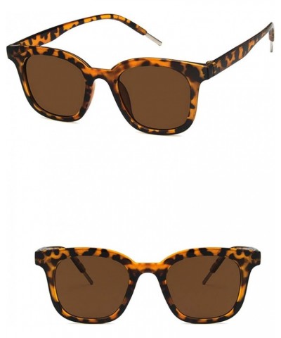 Unisex Sunglasses Fashion Bright Black Grey Drive Holiday Rectangle Non-Polarized UV400 Leopard Brown $6.47 Rectangular